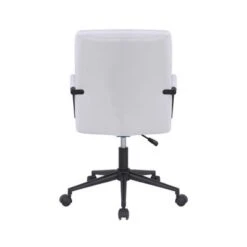 Porthos Home Pei Office Chair, Tufted PU Leather, Steel Swivel Base - White -Felloweis Store 788535d2 15d2 4c5f af5c 5f8eef4eb5eb