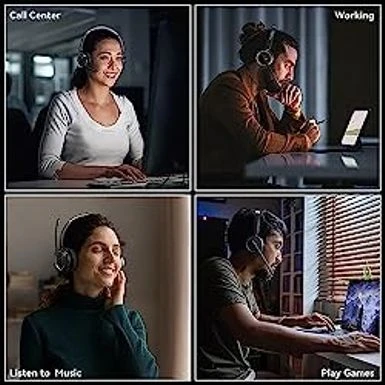 LEVN Wireless Headset, Bluetooth Headset With Noise Canceling Microphone & Charging Base, 65 Hrs Working Time 2.4G Wireless Headset With Microphone For PC/Computer/Laptop/Remote Work/Call Center/Zoom 6 LEVN Wireless Headset, Bluetooth Headset With Noise Canceling Microphone & Charging Base, 65 Hrs Working Time 2.4G Wireless Headset With Microphone For PC/Computer/Laptop/Remote Work/Call Center/Zoom - Image 6