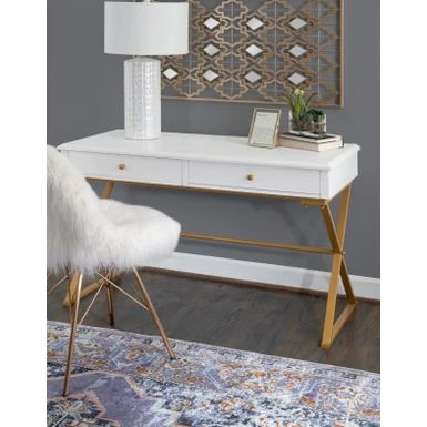 Aleta Campaignn Two Drawer Desk White 11 Aleta Campaignn Two Drawer Desk White - Image 11