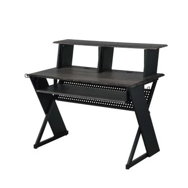 Acme Rectangular Music Desk Table With Earphone Rack - Natural And Black 2 Acme Rectangular Music Desk Table With Earphone Rack - Natural And Black - Image 2