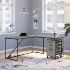 Refinery 62W L Shaped Industrial Desk With Drawers By Bush Furniture - Rustic Gray/Charred Wood 35 Refinery 62W L Shaped Industrial Desk With Drawers By Bush Furniture - Rustic Gray/Charred Wood -Felloweis Store 7ace984f fa66 4c93 903c 4ef2c0d0af7c