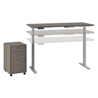 Move 60 Series By 72W Height Adjustable Standing Desk With Storage - Mocha Cherry 8 Move 60 Series By 72W Height Adjustable Standing Desk With Storage - Mocha Cherry - Image 8