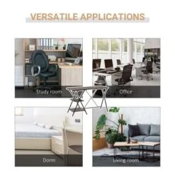 HOMCOM Computer Desk With Shelves, Wood Grain Writing Desk With 2-Tier Storage Shelves Home Office Desk - Brown -Felloweis Store 7b497167 3023 4ae9 a2f2 3f5fbb166ff4