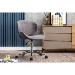 Porthos Home Rudi Office Chair, PU Or Fabric Or Velvet Upholstery, Chrome Legs - Dark Grey Velvet -Felloweis Store 7c018b83 a0c0 4db2 99b6 f64ac3ce7056
