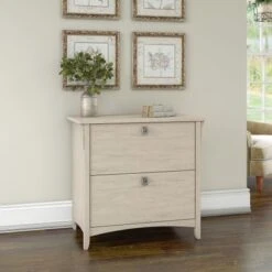 Bush Furniture Salinas Lateral File Cabinet In Antique White - White