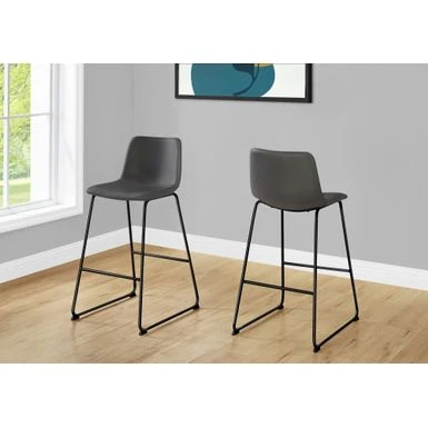 Office Chair/ Bar Height/ Standing/ Computer Desk/ Work/ Pu Leather Look/ Metal/ Grey/ Black/ Contemporary/ Modern 1 Office Chair/ Bar Height/ Standing/ Computer Desk/ Work/ Pu Leather Look/ Metal/ Grey/ Black/ Contemporary/ Modern