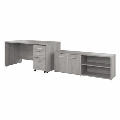Studio C 60W Desk With Return And Cabinet By Bush Business Furniture - Storm Gray 11 Studio C 60W Desk With Return And Cabinet By Bush Business Furniture - Storm Gray - Image 11