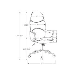 Office Chair/ Adjustable Height/ Swivel/ Ergonomic/ Armrests/ Computer Desk/ Work/ Metal/ Pu Leather Look/ White/ Grey/ Chrome/ Contemporary/ Modern 11 Office Chair/ Adjustable Height/ Swivel/ Ergonomic/ Armrests/ Computer Desk/ Work/ Metal/ Pu Leather Look/ White/ Grey/ Chrome/ Contemporary/ Modern -Felloweis Store 7f2d9680 a226 4c25 be20 c99878389f75