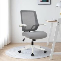 Mid-mesh Task Chair With Flip Up Arms And Tilt Function MAX 105 - Grey