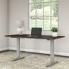 Somerset 60W Electric Height Adjustable Desk By Bush Furniture - Mocha Cherry/Cool Gray Metallic