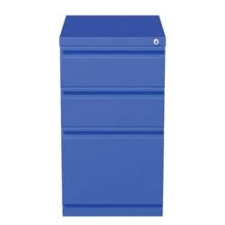Hirsh 20-inch Commercial Mobile Pedestal Blue 3-Drawer File Cabinet - Blue