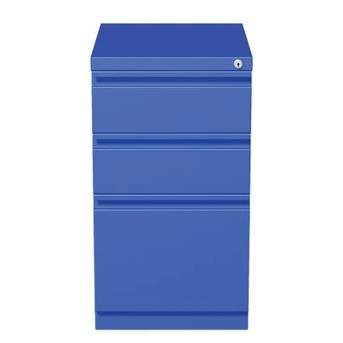 Hirsh 20-inch Commercial Mobile Pedestal Blue 3-Drawer File Cabinet - Blue 1 Hirsh 20-inch Commercial Mobile Pedestal Blue 3-Drawer File Cabinet - Blue