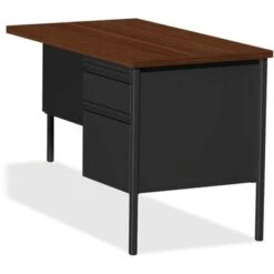 Lorell Walnut Laminate Fortress Series Desking - Master