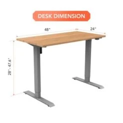 FLEXISPOT 48"x24" Home Office Electric Height Adjustable Standing Desk Sit Stand Desk Natural Bamboo Desk Top - Black -Felloweis Store 828a332f 36db 48a3 9b91 ebe52ad1069c