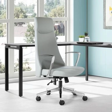 High Back Office Chair With Antimicrobial Fabric - Steel 1 High Back Office Chair With Antimicrobial Fabric - Steel