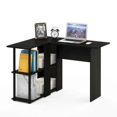 Porch & Den Dunckley Contemporary L-shaped Corner Desk With Bookshelf - Grey 6 Porch & Den Dunckley Contemporary L-shaped Corner Desk With Bookshelf - Grey - Image 6