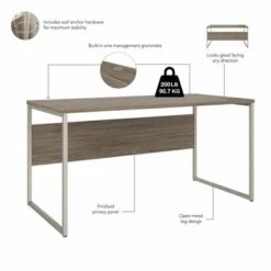 Hybrid 60W X 30D Computer Table Desk By Bush Business Furniture - Platinum Gray -Felloweis Store 835c5e96 116d 4958 9617 941843caa25c