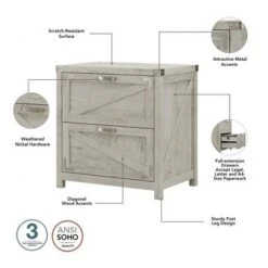 Cottage Grove 2 Drawer Lateral File Cabinet By Bush Furniture - Reclaimed Pine -Felloweis Store 8415da4e 7ec2 4b2a a5c9 7e408c740c8a