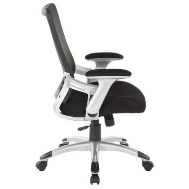 Black Mesh Back Manager's Office Chair With Silver Frame - Black Mesh 14 Black Mesh Back Manager's Office Chair With Silver Frame - Black Mesh - Image 14