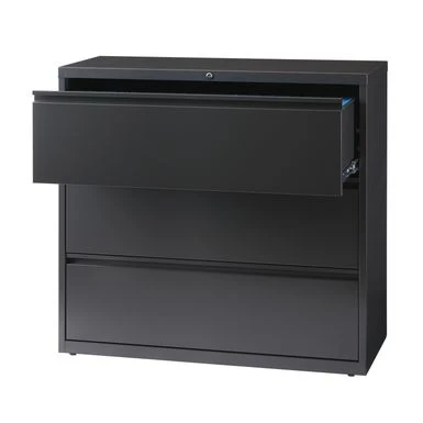 8000 Series 42" Wide 3-Drawer Lateral File Cabinet, Black - Locking - Black - Steel/Metal 2 8000 Series 42" Wide 3-Drawer Lateral File Cabinet, Black - Locking - Black - Steel/Metal - Image 2