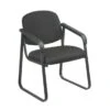 Deluxe Sled Base Arm Chair With Designer Plastic Shell - Black
