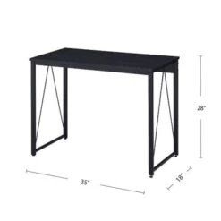 Wooden Top Writing Desk With Metal Frame - Black -Felloweis Store 86227b2c b644 4fd4 ae0d 6942137edcaf