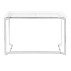 Silver Orchid Tower Master Office Desk - Mirrored Chrome/Clear Glass -Felloweis Store 86285acf a79f 4ecf 9838 985b39a87d74