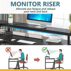 Lee Industrial L-Shaped Desk With Storage Shelves, Corner Computer Desk PC Laptop Study Table Workstation - Black -Felloweis Store 863836c7 ab49 4bfa 86ad e7b6a4c35916