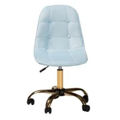 Baxton Studio Kabira Contemporary Glam And Luxe Velvet Fabric And Gold Metal Swivel Office Chair - Aqua, Gold -Felloweis Store 8647d647 0870 457f ab1e 26535d5f26c8