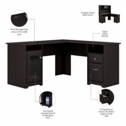 Cabot 60W L-Shaped Desk With Hutch And Storage By Bush Furniture - Heather Gray 34 Cabot 60W L-Shaped Desk With Hutch And Storage By Bush Furniture - Heather Gray -Felloweis Store 8657a52b 86d4 4c26 b30c a666bdfdbb04