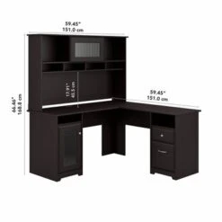 Cabot 60W L-Shaped Desk With Hutch And Storage By Bush Furniture - Heather Gray 33 Cabot 60W L-Shaped Desk With Hutch And Storage By Bush Furniture - Heather Gray -Felloweis Store 865a0abe e27b 4fee 9f10 17b96c1e8cd4