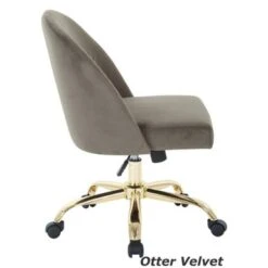 Layton Mid-Back Office Chair With Gold Base - Black Velvet -Felloweis Store 867b41a5 ff44 403a 98b3 82dbaacbc30f