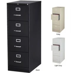 Hirsh 25-inch Deep 4-drawer Legal-size Commercial Vertical File Cabinet - Black