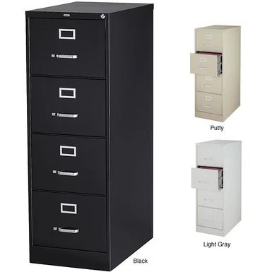 Hirsh 25-inch Deep 4-drawer Legal-size Commercial Vertical File Cabinet - Black 1 Hirsh 25-inch Deep 4-drawer Legal-size Commercial Vertical File Cabinet - Black