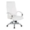 Deluxe High Back Executive Chair With Polished Aluminum Base And Padded Arms - White