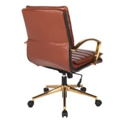 Ave Six Mid-Back Faux Leather Office Chair With Gold Finish Base - Saddle 38 Ave Six Mid-Back Faux Leather Office Chair With Gold Finish Base - Saddle -Felloweis Store 88f7f24e d03d 455a b4ab 1e8ce0b1ee01