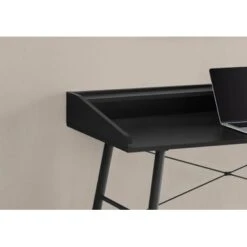 Computer Desk/ Home Office/ Laptop/ Storage Shelves/ 48"L/ Work/ Metal/ Laminate/ Black/ Contemporary/ Modern -Felloweis Store 898939a3 f606 4c01 834a a8c4dfc98ade