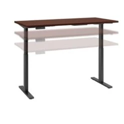 Move 60 Series 72W X 30D Height Adjustable Standing Desk - Hansen Cherry/Black Powder Coat -Felloweis Store 89cdf4b6 b389 4d0f 9679 3e70aa2c5fd3