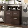 Greene Transitional 3-Drawer Wood File Cabinet Work Station By Porch & Den - Cappuccino