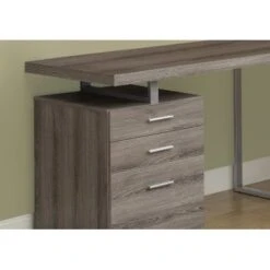 Computer Desk/ Home Office/ Laptop/ Left/ Right Set-up/ Storage Drawers/ 48"L/ Work/ Metal/ Laminate/ Brown/ Grey/ Contemporary/ Modern -Felloweis Store 8a9e6767 647c 47f4 9920 93e1ee99a61f