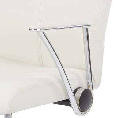 Faux Leather Office Chair With Chrome Base And Built-In Lumbar Support - White 17 Faux Leather Office Chair With Chrome Base And Built-In Lumbar Support - White - Image 17