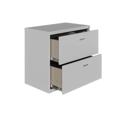Space Solutions 2 Drawer 30in Arc Pull Lateral Cabinet Arctic Silver - Grey 4 Space Solutions 2 Drawer 30in Arc Pull Lateral Cabinet Arctic Silver - Grey - Image 4