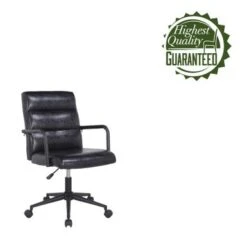 Porthos Home Pei Office Chair, Tufted PU Leather, Steel Swivel Base - White -Felloweis Store 8dac8a8b bc71 4c2b a98e a041f17a145e