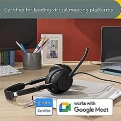 Jabra Evolve2 50 Wired Stereo Headset AirComfort Technology, Noise-Cancelling Mics & Active Noise Cancellation - MS Teams Certified, Works With All Other Platforms - Black -Felloweis Store 905a2386 6cdc 405a 88ca 80bca89c5e96