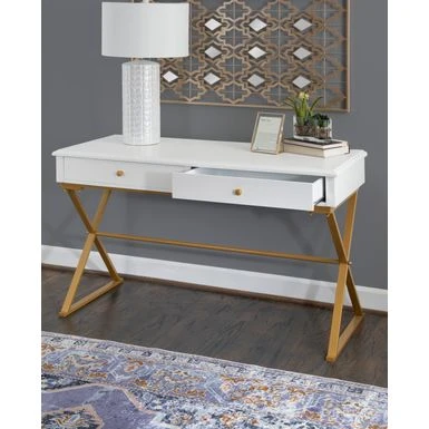 Aleta Campaignn Two Drawer Desk White 12 Aleta Campaignn Two Drawer Desk White - Image 12