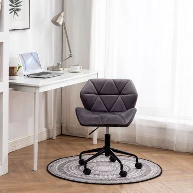 Roundhill Furniture Eldon Diamond Tufted Adjustable Swivel Office Chair - Grey 4 Roundhill Furniture Eldon Diamond Tufted Adjustable Swivel Office Chair - Grey - Image 4