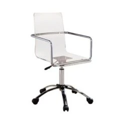Amaturo Office Chair With Casters Clear And Chrome -Felloweis Store 93b3e844 6f0e 4390 986f 55d22a643775