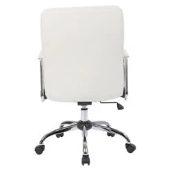 Faux Leather Office Chair With Chrome Base And Built-In Lumbar Support - White 35 Faux Leather Office Chair With Chrome Base And Built-In Lumbar Support - White -Felloweis Store 947b54db 1c43 43ea a0f0 b35259b3b512