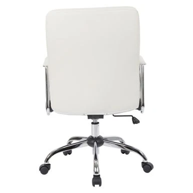 Faux Leather Office Chair With Chrome Base And Built-In Lumbar Support - White 16 Faux Leather Office Chair With Chrome Base And Built-In Lumbar Support - White - Image 16
