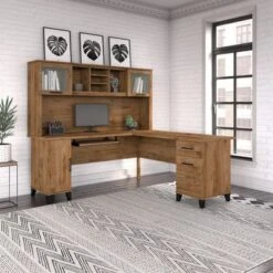 Somerset 71W L Shaped Desk With Hutch - Storm Gray/White 34 Somerset 71W L Shaped Desk With Hutch - Storm Gray/White -Felloweis Store 947d21b1 69a9 4c48 b0be 7a914277546d